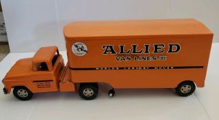 Vintage Pressed Steel Tonka Allied Van Lines Truck And Trailer 1960s