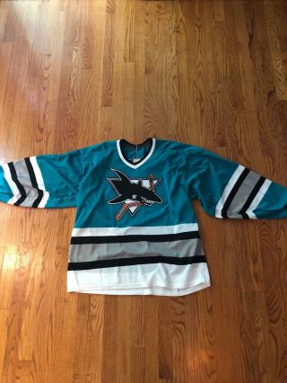 Vintage San Jose Sharks Hockey Jersey Ccm Size Large With Tags