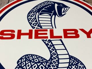 Vintage Ford Shelby Advertising Sports Car Dealership Porcelain Gas & Oil Sign
