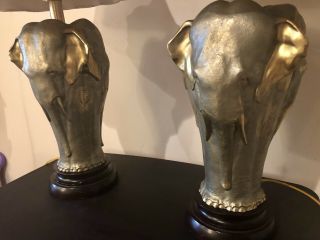 Vintage Chapman Bronze Elephant Lamp Pair 2