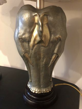 Vintage Chapman Bronze Elephant Lamp Pair 3