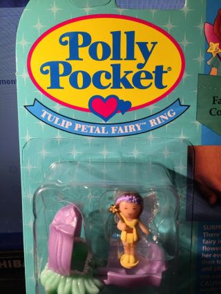 1993 Polly Pocket RARE Vintage Tulip Petal Fairy Ring Bluebird Toys 2