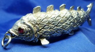 Solid Silver Miniature Articulated Fish By Clifford & Tull Assayed London 1975