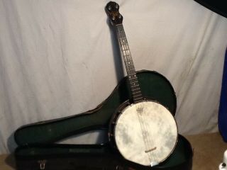 Vintage Stella Four String Tenor Banjo W Resonator