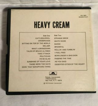 Vintage Reel to Reel tape HEAVY CREAM 3 3/4 IPS 4 Track Polydor ERIC CLAPTON 4