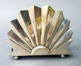 Heavy Art Deco Sterling Silver Napkin Holder Hallmarked
