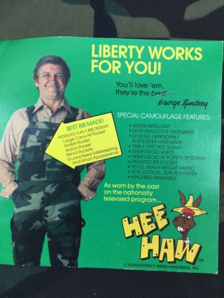 Vintage Liberty Hee Haw Camo Overalls 48x34 Mens Button Fly Bib Usa Nwt Rare