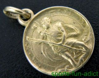 Vintage St Christopher 14k Yellow Gold Catholic Religious Charm Medal