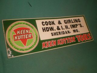 Vintage E C Simmons Keen Kutter International Harvester Sheridan Mo Store Sign