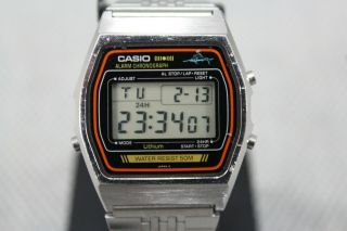Casio W - 35 248 Marlin Digital Watch Stainless Steel Vintage Rare