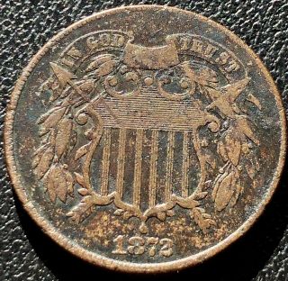 1872 Two Cent Piece 2c Rare Key Date Higher Grade Xf Details 15471