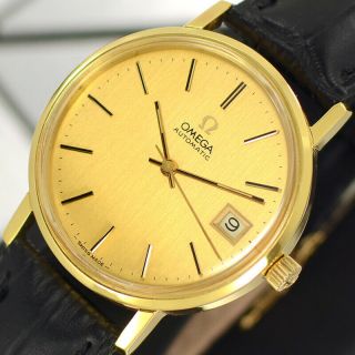 Vintage Omega Automatic 23 Jewels Cal.  1012 Gold Dial Analog Dress Men 
