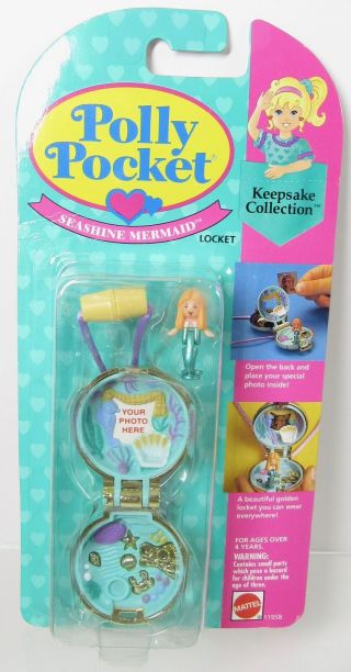 1993 Polly Pocket Vintage Rare Seashine Mermaid Locket Bluebird Toys