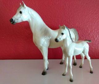 Breyer Vintage Old Mold Proud Arabian Mare And Foal (pride And Joy 1958/ 