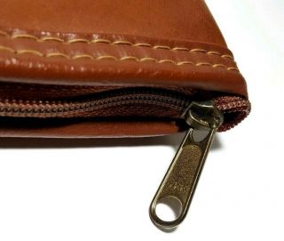 Vintage Brown Leather Pistol Gun Case Carry Holder Zip Up Pouch Bag Travel VTG 5
