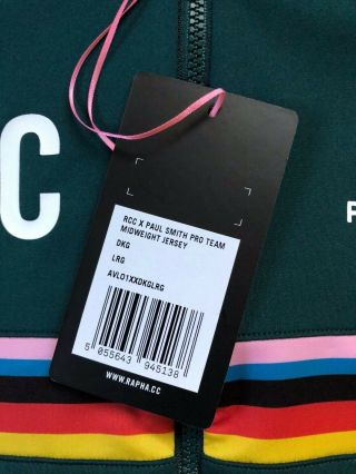 Rare Nwt Rapha Cycling Club Rcc Paul Smith Jersey,  Large,  Green/multi Color