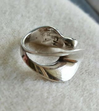 Rare Vintage 1970 ' s CLIFTON NICHOLSON Sterling Silver DOVE Ring Signed 3