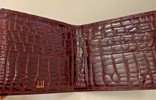 100 Authentic Rare Dunhill Crocodile/alligator And Leather Wallet