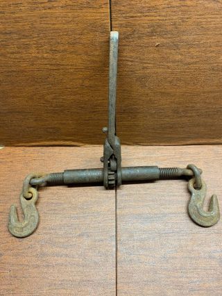 Vintage Antique Ratchet Load Binder Hook Chain Hauling Dixie Industries