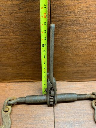 Vintage Antique Ratchet Load Binder Hook Chain Hauling Dixie Industries 3