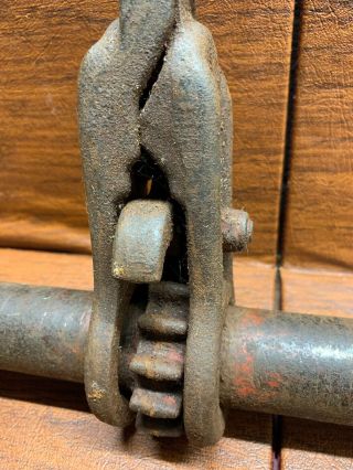 Vintage Antique Ratchet Load Binder Hook Chain Hauling Dixie Industries 7