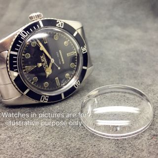 High Dome Crystal Fit Rolex Submariner 6536 Vintage Watch Plexi