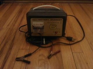 Vintage Sears 6 Amp 6 - 12 Volt Car Auto Battery Charger Collectible Garage
