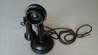 Western Electric Antique Black Candlestick Telephone Direct Line Vintage