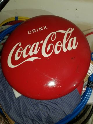 Vintage Coca - Cola 36 " Porcelain Button Advertising Coke Sign