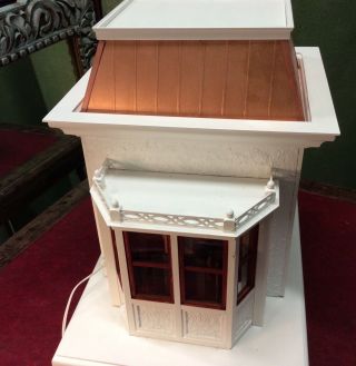 Miniature Architect Studio DOLL HOUSE - Lighted - Vintage Furnishings - Open front 10