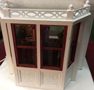 Miniature Architect Studio DOLL HOUSE - Lighted - Vintage Furnishings - Open front 11