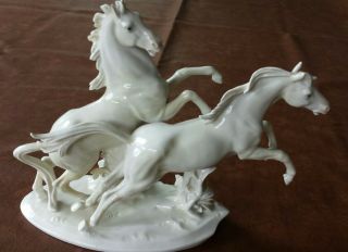 Vintage Karl Ens Germany Porcelain Horses Sculpture
