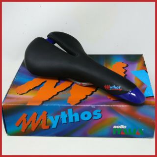 Nos Selle Italia Mithos Leather Saddle Vintage Road Racing Bicycle Bike 90s