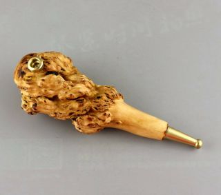 Collect China Woodenware Hand - Carved Unique Delicate Tobacco Pipe Smoking T00l