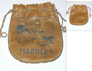 V RARE vintage marbles Bag - Prototype AKRO - 1 of a KIND 1920 - 30 ' s? 3 Kids,  HOUSE 2