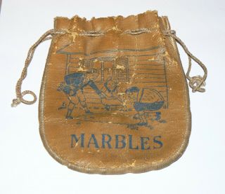 V RARE vintage marbles Bag - Prototype AKRO - 1 of a KIND 1920 - 30 ' s? 3 Kids,  HOUSE 3