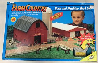 Farm Country Barn And Machine Shed Set With Silo By Ertl Nib Rare Vintage