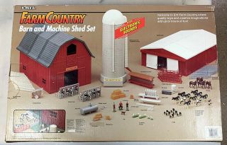 FARM COUNTRY BARN AND MACHINE SHED SET WITH SILO BY ERTL NIB Rare Vintage 2