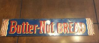 Vintage Butter - Nut Bread Door Kick Plate Sign,  Metal,  Tin,