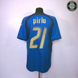Pirlo 21 Italy Vintage Puma Home Football Shirt World Cup 2006 (l) Ac Milan