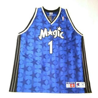 Vintage Tracy Mcgrady Nba Authentic Champion Jersey Orlando Magic 1 Mens 3xl 56