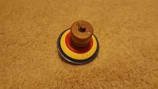 Vintage Antique Metal Wind - Up Spinning Top Tin Toy Red,  Yellow,  And Blue