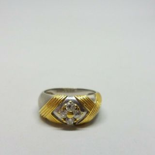 Longines Vintage 18k Yellow White Gold Diamond Ring 0.  36 Ctw 5.  3 G