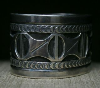 Huge Vintage Native American Navajo Sterling Silver Cuff Bracelet