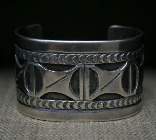 Huge Vintage Native American Navajo Sterling Silver Cuff Bracelet 2