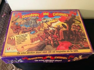 Vtg 1983 Crossbows & Catapults Battle Action Set Vikings Barbarians Figures Game