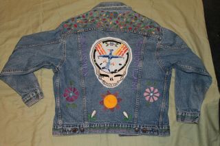 1 Of A Kind Vintage Grateful Dead Jerry Garcia Hand Embroidered Levisdenimjacket