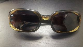 Gucci Vintage Glasses Plastic Lenses Sunglasses Frame Ladies Eye Gold Women Rare