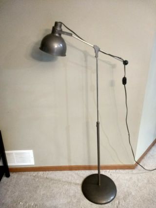 Vintage Mid Century Industrial Telescoping/adjustable Floor Lamp Bronze Color