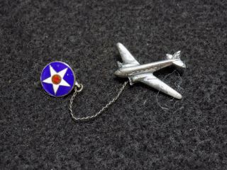 Wwii Usaaf Army Air Force Sterling Silver Son - In - Service Sweetheart Brooch